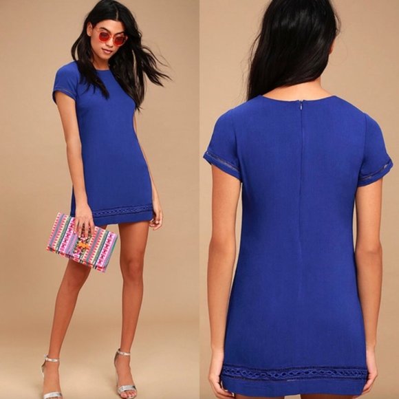 Lulus Dresses & Skirts - Lulus Perfect Time Royal Blue Shift Dress S